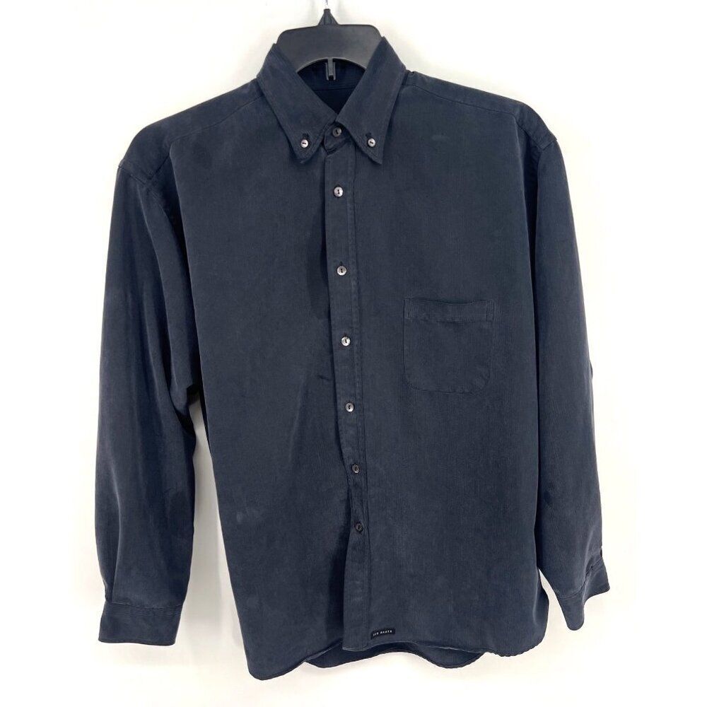 Ted Baker Mens Micro Rayon Button-Up Shirt Gray Size 3 US Medium Flawed